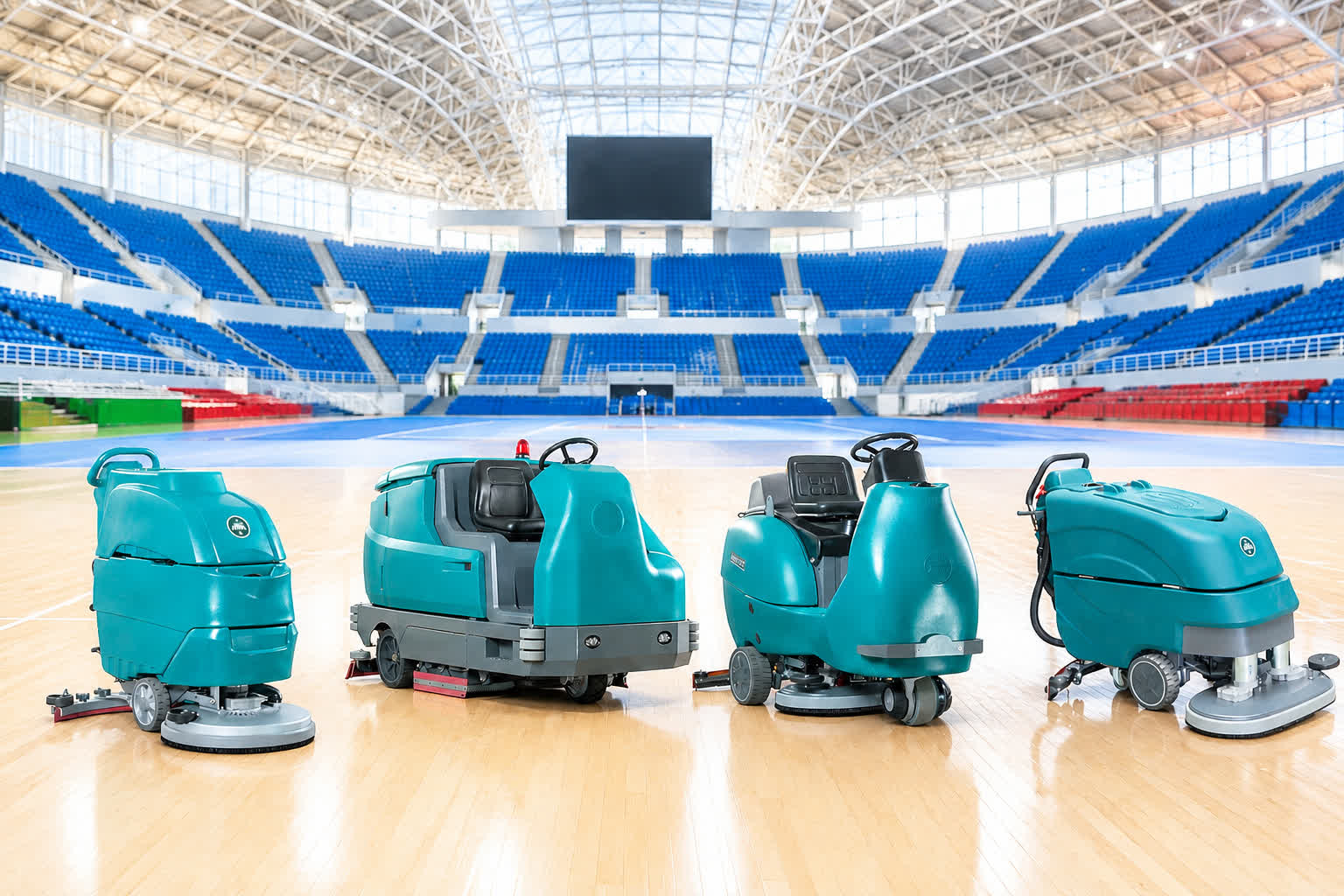 Jiechi floor scrubber for stadium cleaning